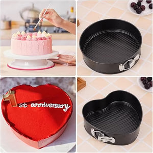 Premium 3-Piece Springform Cake Pan Set – Non-Stick Round Baking Pans for Cheesecake, Cake & Dessert
