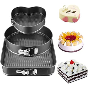 Premium 3-Piece Springform Cake Pan Set – Non-Stick Round Baking Pans for Cheesecake, Cake & Dessert