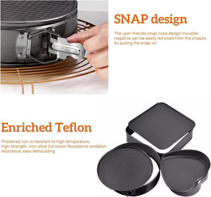 Premium 3-Piece Springform Cake Pan Set – Non-Stick Round Baking Pans for Cheesecake, Cake & Dessert