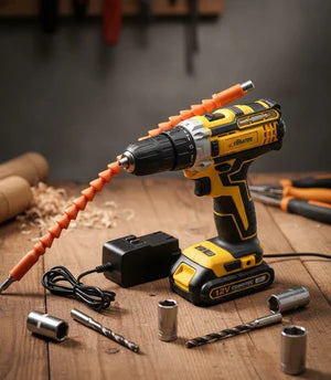 Cordless Rechargeable Drill Machine – Portable Electric Power Tool for Home & DIY-Complete 36-Piece Tool Kit