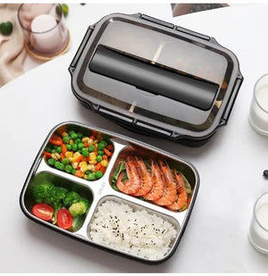 Premium Stainless Steel Lunch Box – Leakproof Food Storage Container for Work, School & Travel